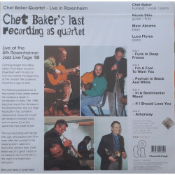 CHET BAKER – Chet Baker’s Last Recording As Quartet (Limited (1500Copies), Numbered, WHITE VINYL)  2LP