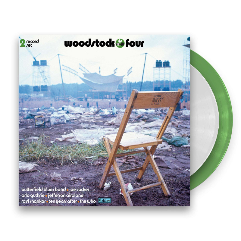 VARIOUS ARTISTS – Wodstock Four (50th.Anniversary Special Edition GREEN & WHITE VINYL)  2LP