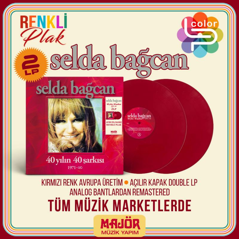 SELDA BAĞCAN - 40 Yılın 40 Şarkısı Vol.1 (KIRMIZI RENKLİ PLAK)  2LP